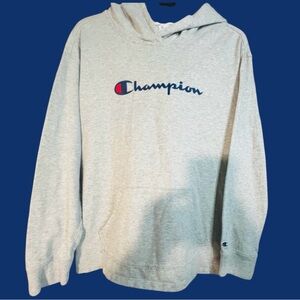 CHAMPION Light Gray Pullover Hoodie- size L girl but could fit small ladies